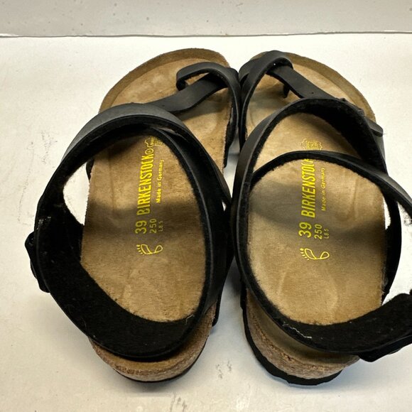 Birkenstock Women’s Yara Leather Size EU 39 US 8 – 8.5 Black Cork Leather - Picture 7 of 13
